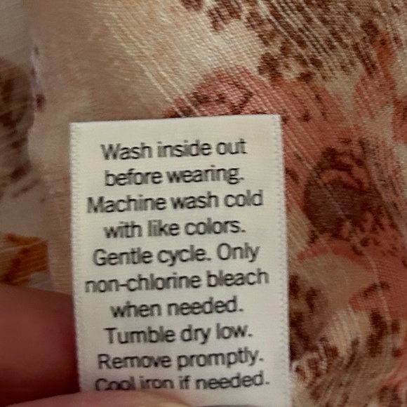 LC Lauren Conrad Button Down Tie Sleeve Square Neck Quilt Patch Floral Blouse - Picture 13 of 16